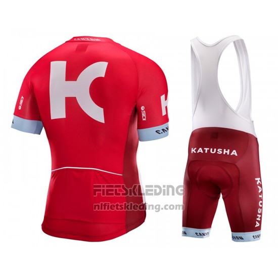 2016 Fietskleding Katusha Alpecin Wit en Rood Korte Mouwen en Koersbroek